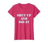 Shut up and Squat - Divertido Mensaje en alemán Camiseta, Mujer, Rojo Jaspeado, XL