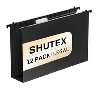 Shutex Carpetas colgantes de plástico de tamaño legal de capacidad extra, paquete de 12 carpetas colgantes reforzadas de tamaño legal con expansión resistente de 2 pulgadas, carpetas de archivador,