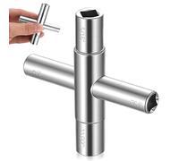 SHUTIANYA Llave Cuadrada 4 Vías, Llave Maestra Universal, 6,5mm/7mm/8mm/9mm Llaves universales para armario de 4 vías, Llaves para purgadores de radiadores, contadores eléctricos de agua y gas