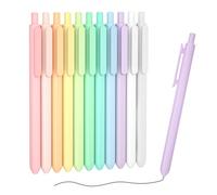 Shuttle Art 11 Bolígrafos Gel Pastel, Bolígrafos Retráctiles de Tinta Negra (0.5mm), Bolígrafos Bonitos de Punta Fina para Escribir Diario Tomar Notas Escuela Oficina Hogar