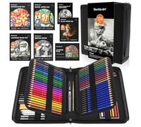 Shuttle Art 124PCS Kit de Dibujo Artístico, Set Dibujo Profesional Incluye Lápices de Colores, Lapices Acuarelables, Bocetos, Grafito, Carboncillo, Herramientas de Dibujo para Adultos Niños Artista