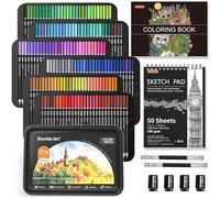 Shuttle Art 174 Colores Lápices de Colores Profesionales, Estuche de Colores con Libro de Colorear, Bloc de Dibujo y Sacapuntas, Lápices Colores para Niños Adultos para Dibujo, Mandala, Colorear