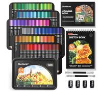 Shuttle Art 174 Lapices de Colores para Adultos y Niños, Set de Lapices de Colores Profesionales con Libro de Colorear, Bloc de Dibujo y Sacapuntas para Dibujar, Bosquejar y Colorear