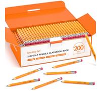 Shuttle Art 200 Lápices con Goma de Borrar, Mini Lápices de Golf HB #2 de 9 cm Pequeños Pre-afilados para Niños, Maestros, Juegos en el Aula, Útiles Escolares para Vuelta al Cole