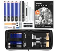 Shuttle Art 37PCS Kit de Dibujo Artístico, Set Dibujo Profesional con Lápices, Carboncillos de Grafito, Bloc, Herramientas de Dibujo para Adultos Niños Artista