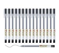 Shuttle Art Boligrafos Gel Negros, 15 Boligrafos Gel Japonés (0.38mm), Bolígrafos Punta Extra-Finos, Material Oficina para Casa, Escuela y Oficina