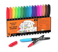 Shuttle Art Dry Erase Markers 16 Colors Whiteboard Markers Fine Tip Dry Erase Markers for Kids Perfect For Writing on Whiteboards Dry-Erase Boards M