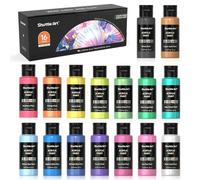 Shuttle Art Pintura Acrílica Iridiscente, 16 Colores Camaleón (60ml/2oz) Pintura Acrílica en Botellas, Pinturas Acrilicas para Lienzos, Cerámica para Artistas, Principiantes, Niños