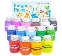 Shuttle Art Pinturas para Niños, 15 Colores 60ml Pintura de Dedos para Niños, Pintura Dedos Bebe No Toxica, Set Pinturas para Niños Pequeños Manualidades Artesanía