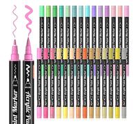 Shuttle Art Rotuladores Acrilicos Pastel, 28 Colores Pastel Rotuladores Acrilicos Permanentes de Punta Pincel y Fina, Acrylic Markers para Niño Adulto Piedras Plástico DIY