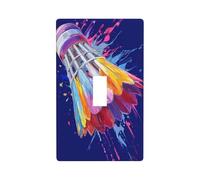Shuttlecock - Cubierta decorativa para interruptor de luz de arte pop abstracto, 1 interruptor, placa de pared para cocina, granja, dormitorio, baño, decoración artística