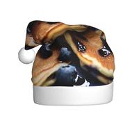 SHuWeiD Blueberry Pancakes04 - Sombrero de Navidad para adultos, sombrero de Navidad unisex, adecuado para fiestas de Año Nuevo