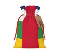 SHuWeiD Bolsa de regalo de Navidad con estampado de bandera de África Central, hecha de poliéster, utilizada para embalaje de regalo