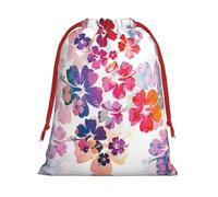 SHuWeiD Bolsa de regalo de terciopelo súper suave con estampado de flores hawaianas, bolsas de regalo multiusos para almacenamiento de dulces y comestibles
