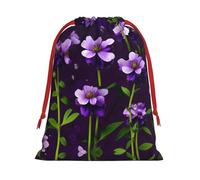 SHuWeiD Bolsa de regalo de terciopelo súper suave con estampado de flores moradas, bolsas de regalo multiusos para almacenamiento de dulces y comestibles