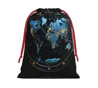 SHuWeiD Bolsa de regalo de terciopelo súper suave con estampado de mapa de zona horaria, bolsas de regalo multiusos para almacenamiento de dulces y comestibles