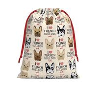 SHuWeiD Bolsa de regalo de terciopelo súper suave con estampado de perro francés, bolsas de regalo multiusos para almacenamiento de dulces y comestibles