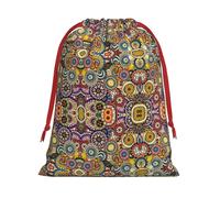 SHuWeiD Bolsa de regalo de terciopelo súper suave con estampado floral de círculos étnicos, bolsas de regalo multiusos para almacenamiento de dulces y comestibles