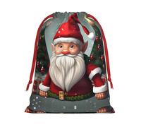 SHuWeiD Bolsa de regalo de terciopelo súper suave con estampado tradicional de gnomo navideño, bolsas de regalo multiusos para almacenamiento de dulces y comestibles