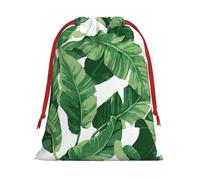 SHuWeiD Bonita bolsa de regalo de terciopelo súper suave con estampado de hojas de palma verde, bolsas de regalo multiusos para almacenamiento de dulces y comestibles