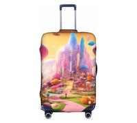 SHuWeiD Candy Land - Funda protectora para equipaje de poliéster, lavable, para maleta, color blanco, grande, Blanco, Large