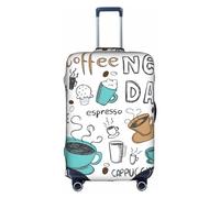 SHuWeiD Delicious Coffee Print - Funda protectora de equipaje de poliéster lavable, para maleta, color blanco, XL, Blanco, X-Large