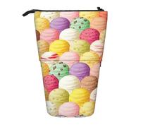 SHuWeiD Estuche retráctil vertical con estampado de helado, apto para bolígrafos, cosméticos y pequeños elementos esenciales, uso diario