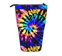 SHuWeiD Exotic Tribe Tie Dye Style Print Vertical retractable case, apto para bolígrafos, cosméticos y pequeños elementos esenciales, uso diario, Negro, One Size, Moda