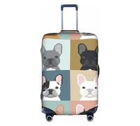 SHuWeiD Funda protectora de equipaje con estampado de bulldog francés, de poliéster, lavable, para equipaje de viaje, color blanco, tamaño mediano, Blanco, Medium