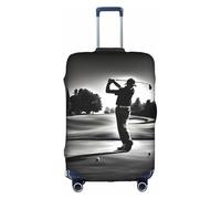 SHuWeiD Funda protectora de equipaje con estampado de golf en blanco y negro, de poliéster, lavable, para maleta de viaje, color blanco, pequeño, Blanco, Small