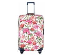 SHuWeiD Funda protectora de equipaje con estampado de peonías de jardín, de poliéster, lavable, para equipaje de viaje, Blanco, XL
