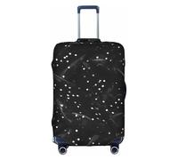 SHuWeiD Funda protectora de equipaje con estampado de purpurina blanca y negra y negra, de poliéster, lavable, para maleta, para viaje, color blanco, grande, Blanco, Large