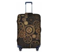 SHuWeiD Funda protectora de equipaje con estampado de siglo de bronce y reloj de engranajes, funda protectora de maleta, de poliéster, lavable, para maleta de viaje, color blanco, XL, Blanco, X-Large