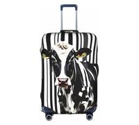 SHuWeiD Funda protectora de equipaje con estampado de vaca lechera negra y blanca de poliéster, lavable, para maleta, maleta de viaje, color blanco, grande, Blanco, Large