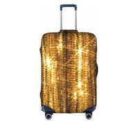 SHuWeiD Funda protectora de equipaje con lentejuelas doradas y brillantes, de poliéster, lavable, para equipaje de viaje, Blanco, M