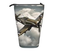 SHuWeiD Funda retráctil vertical con impresión de avión de la Segunda Guerra Mundial 04, apta para bolígrafos, cosméticos y pequeños elementos esenciales, uso diario
