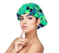 SHuWeiD Green Aliens - Gorro de dormir de satén para adultos, unisex, de satén, 13 pulgadas, Negro -, talla única