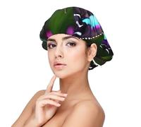 SHuWeiD Hermoso gorro de dormir de satén con estampado de mariposas coloridas para adultos, gorro de dormir de satén unisex, gorros de dormir de 13 pulgadas, Negro -, talla única