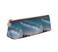 SHuWeiD Night Sky and Trees - Caja triangular multifuncional para maquillaje, oficina, viajes y almacenamiento diario de papelería, Blanco, One Size, Ligero