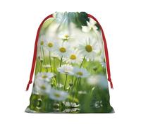 SHuWeiD White Daisy - Bolsa de regalo de terciopelo súper suave con estampado de margaritas blancas para almacenamiento de dulces y comestibles