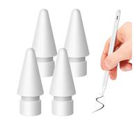 SHUXIA 4 puntas de repuesto, compatibles con puntas de lápiz Apple, Apple Pencil de 2 generación, iPad Pro, iPencil Nib, accesorios de repuesto para iPad Pencil de 1ª y 2ª generación (blanco)