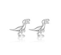 Shuxin Pendientes de tuerca de plata para niños y niñas, aretes de tiranosaurio y brachiosaurio para niños, regalos de dinosaurio para niños, 12mm, Plata, Sin piedra preciosa