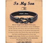 Shuxin Regalos de cumpleaños para hijo, papá, nuevo papá, novio, hermano, niños, pulsera de cuero, regalos para hombres, para el día de San Valentín, día del padre, Navidad, 21cm or 8.3 inches, Cuero