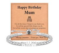 Shuxin Regalos de cumpleaños para mamá, hija, tía, pulsera de tenis de circonita cúbica brillante, regalos de cumpleaños para mujeres, Plata, No es una piedra preciosa