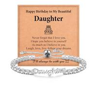 Shuxin Regalos de cumpleaños para mamá, hija, tía, pulsera de tenis de circonita cúbica brillante, regalos de cumpleaños para mujeres, Plata, No es una piedra preciosa