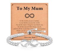 Shuxin Regalos de cumpleaños para mujeres, pulsera de tenis infinito con circonita cúbica brillante, día de la madre, Navidad, regalos de San Valentín para mamá, abuela, tía, Plata, Sin piedra