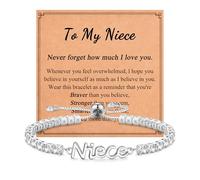 Shuxin Regalos de cumpleaños para mujeres y niñas, pulsera de tenis de circonita cúbica brillante, regalos de Navidad, día de la madre, regalos de graduación para ella, Plata, No es una piedra