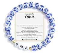 Shuxin Regalos para mujeres, pulsera de perlas de cerámica para mamá, abuela, regalos para mamá, abuela, cumpleaños, Navidad, Día de la Madre, Cerámica