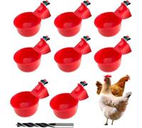 Shuyaodian Bebedero automático de pollo, dispensador de agua de pollo, 8 piezas, comedero automático para aves de corral con 1 broca para pollitos