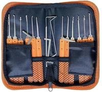 Shuyaodian Kit de selección de cerraduras, juego de ganzúas de cerradura de 17 piezas con manual y funda con cremallera para selección de cerraduras, herramienta extractora para principiantes y